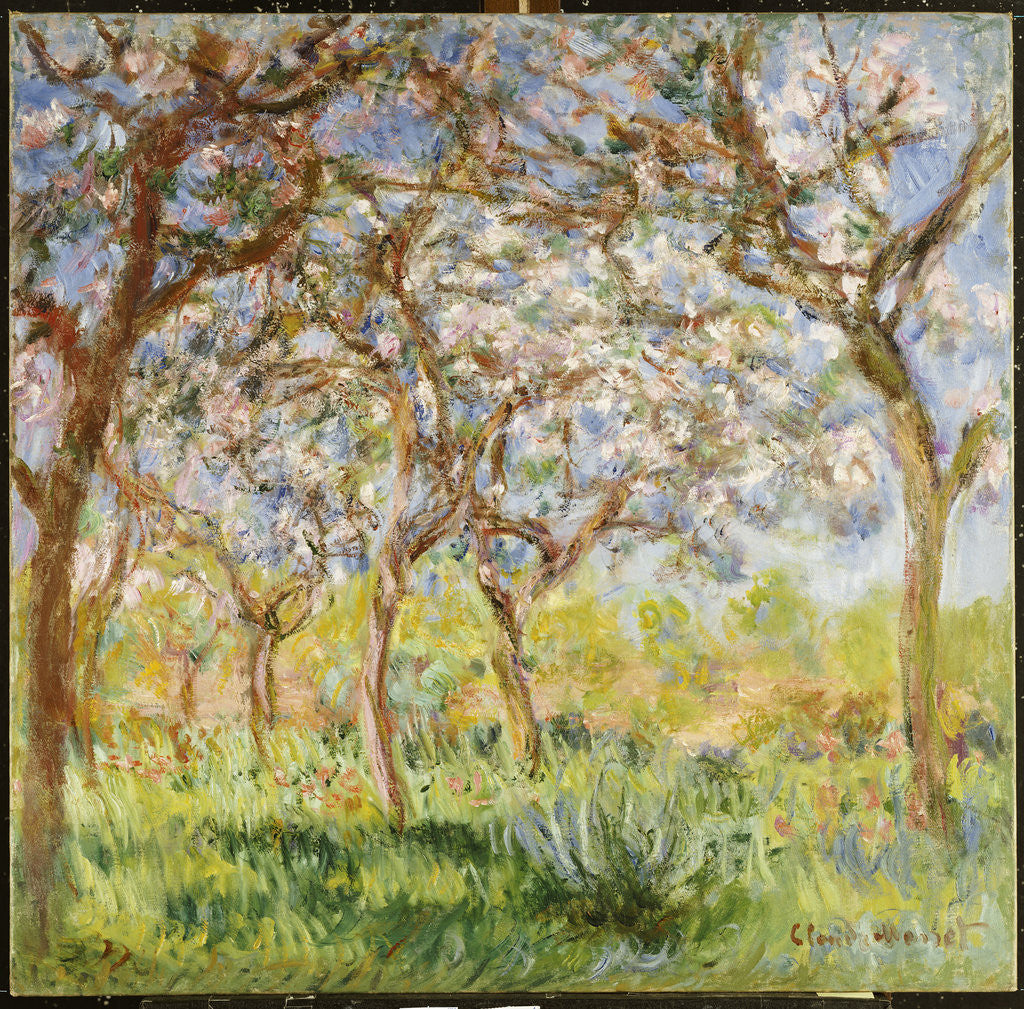 Detail of Spring at Giverny by Claude Monet