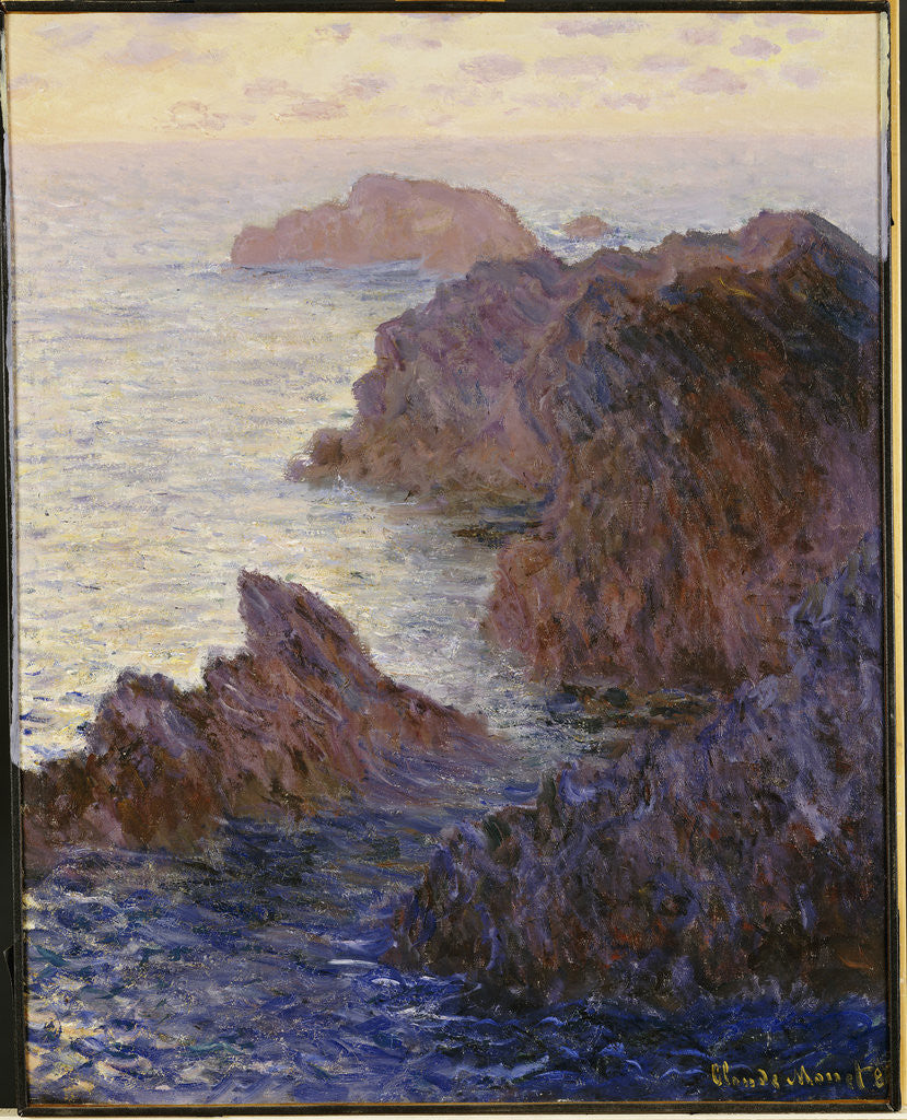 Detail of Rocky Point at Port-Goulphar by Claude Monet