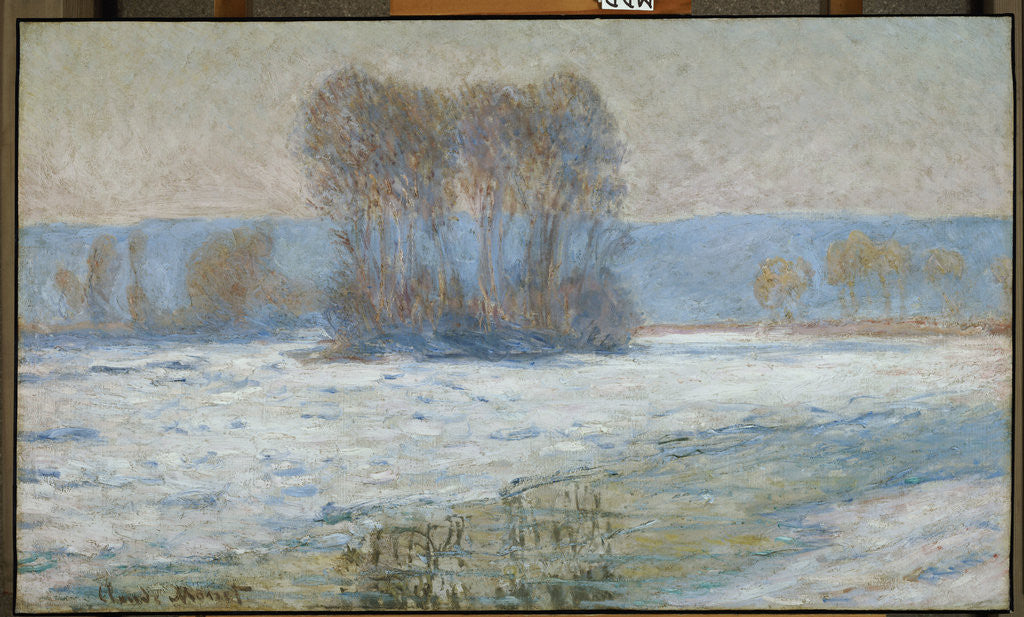 Detail of The Seine at Bennecourt by Claude Monet