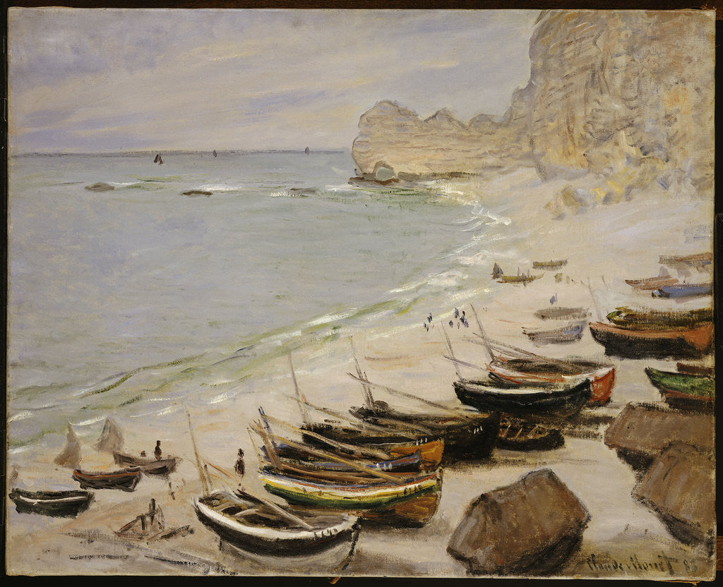 Detail of Boats on the Beach at Etretatby Claude Monet by Corbis
