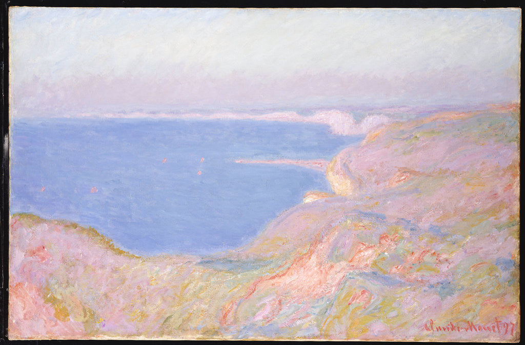 Detail of On the Cliffs Near Dieppe, Sunset by Claude Monet