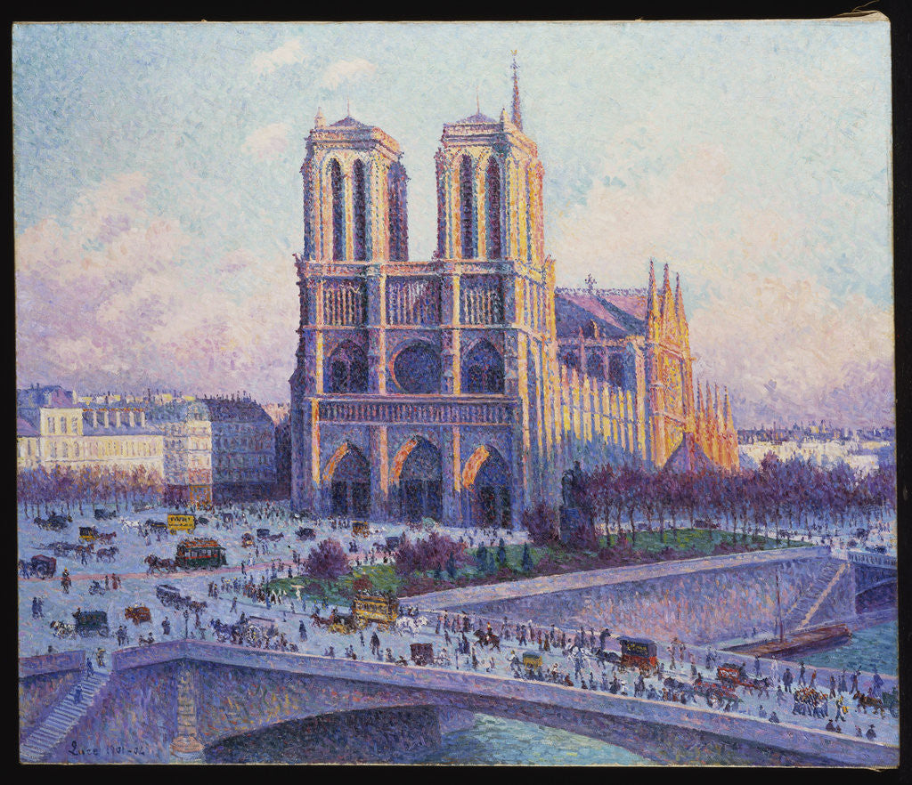 Detail of Notre-Dame de Paris, Vue du Quai Saint-Michel by Maximilien Luce