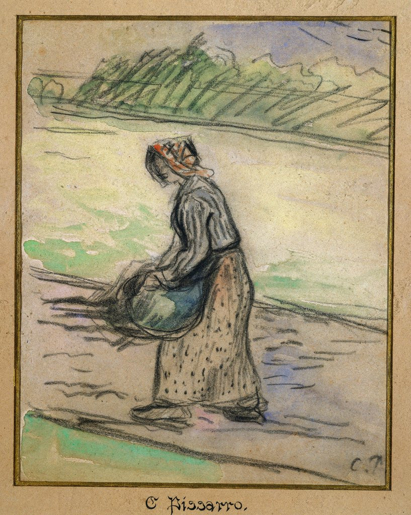 Detail of Peasant with Firewood by Camillle Pissarro