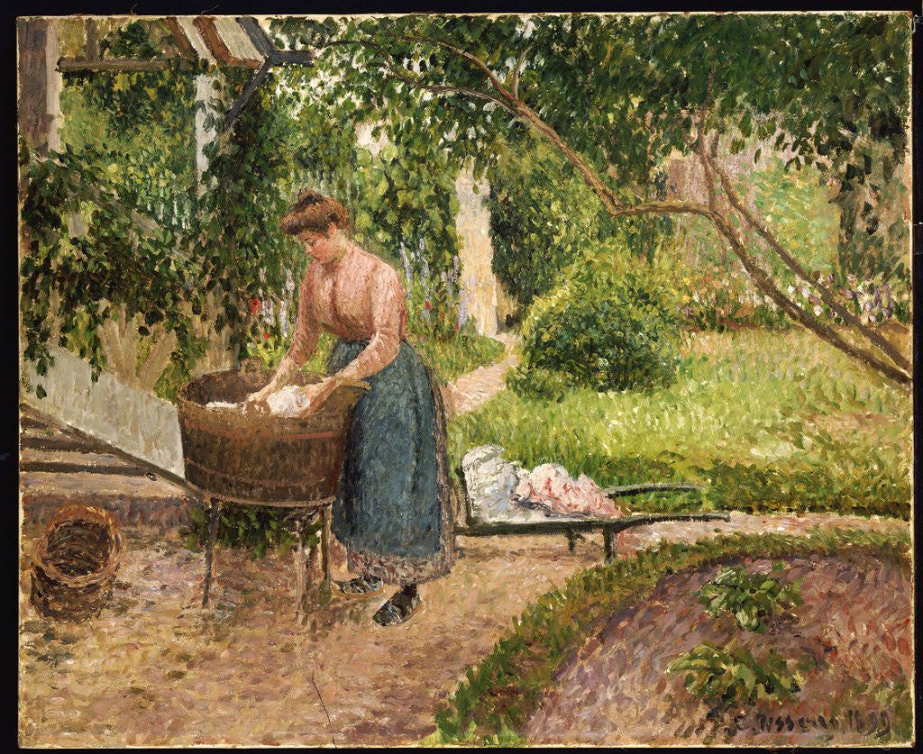 Detail of Washerwoman at Eragny by Camillle Pissarro