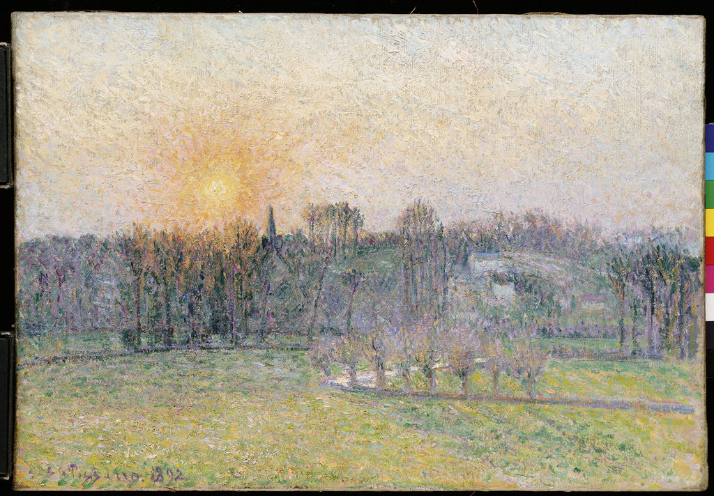 Detail of Sunset, Bazincourt by Camillle Pissarro