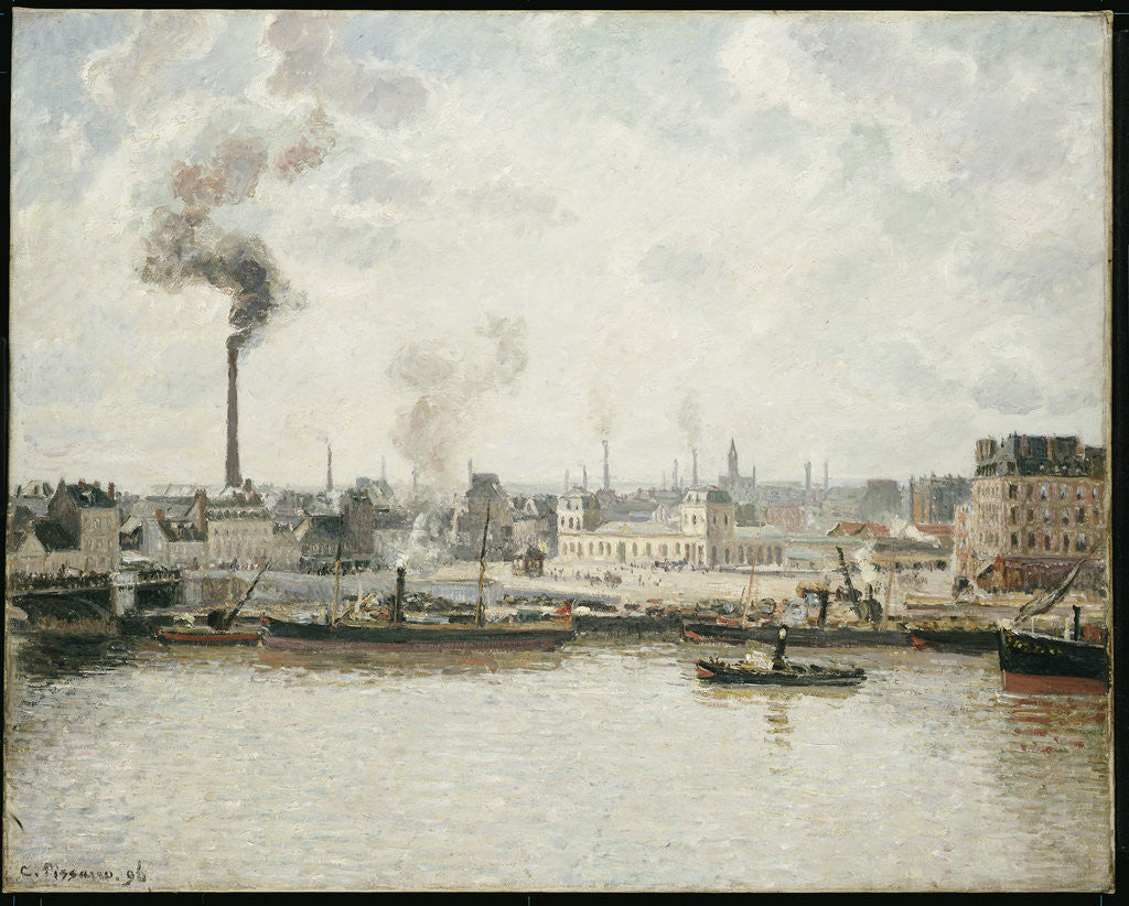 Detail of Quay at Saint-Sever, Rouen by Camillle Pissarro
