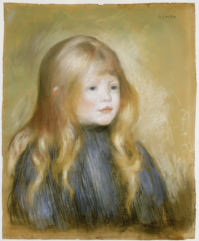 Detail of The Head of a Child by Pierre-Auguste Renoir