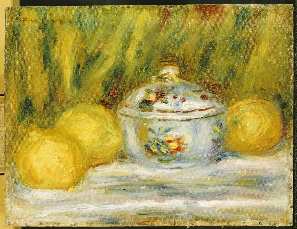 Detail of Sugar Bowl and Lemon by Pierre-Auguste Renoir
