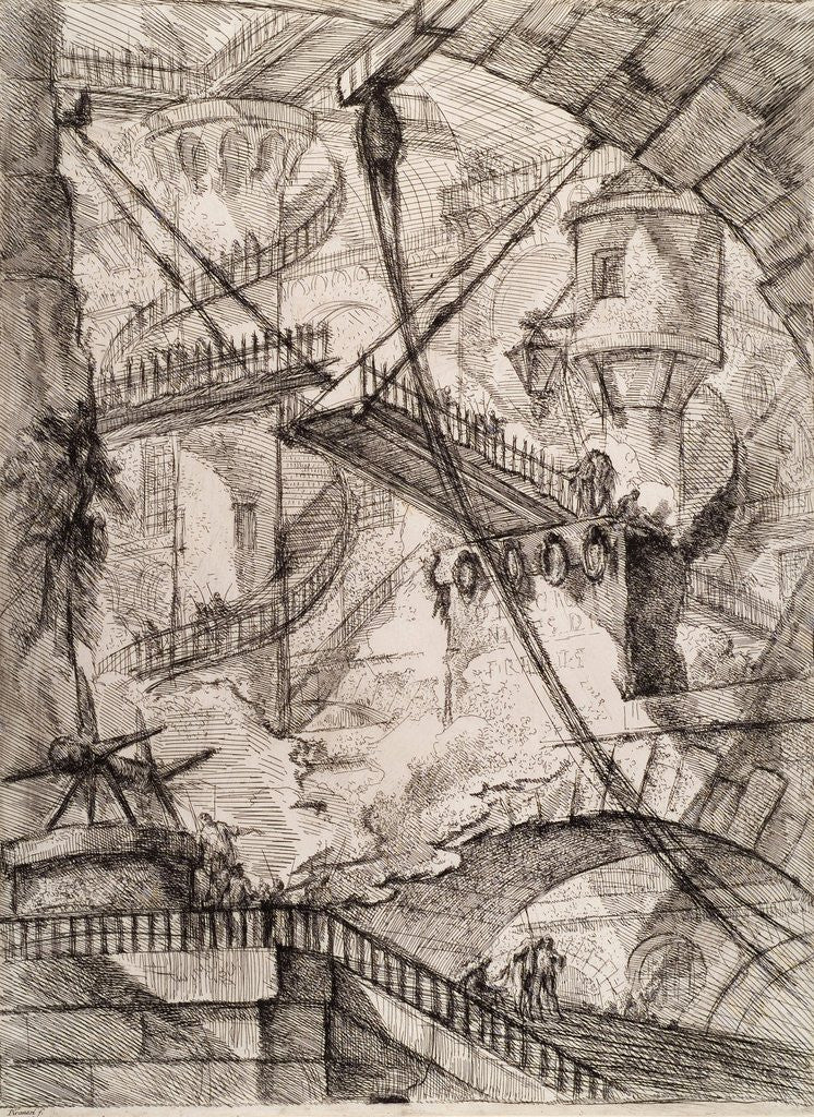 Detail of The Drawbridge by Giovanni Battista Piranesi