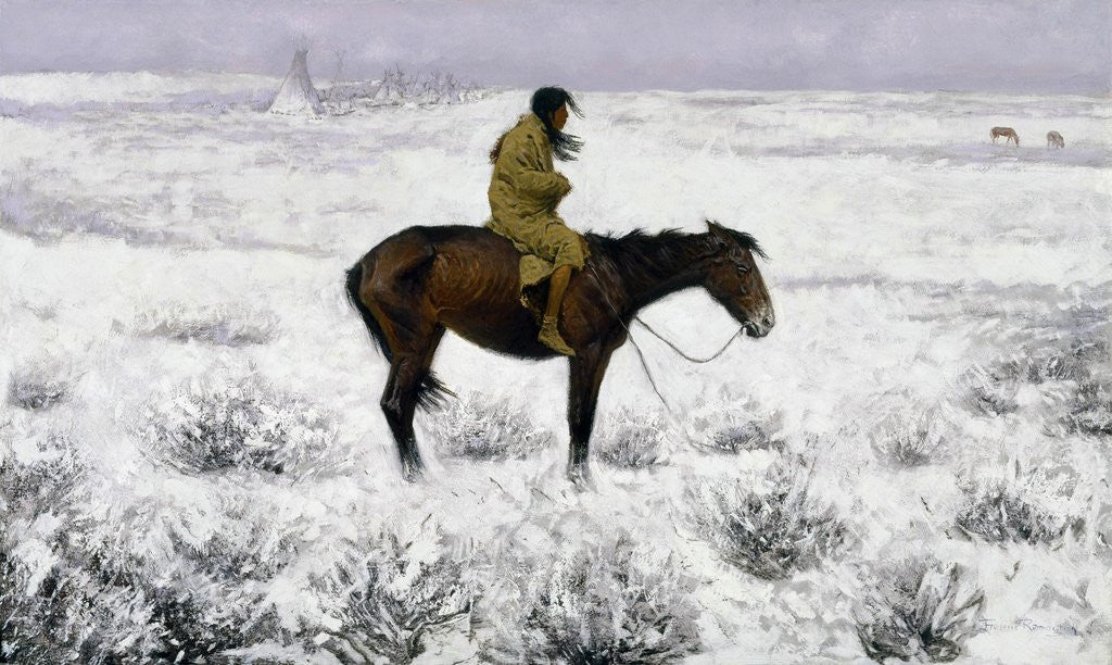 Detail of The Herd Boy by Frederic Remington
