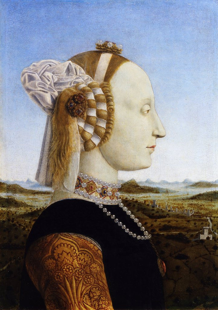 Detail of Portrait of the Duchess of Urbino, Battista Sforza by Piero della Francesca