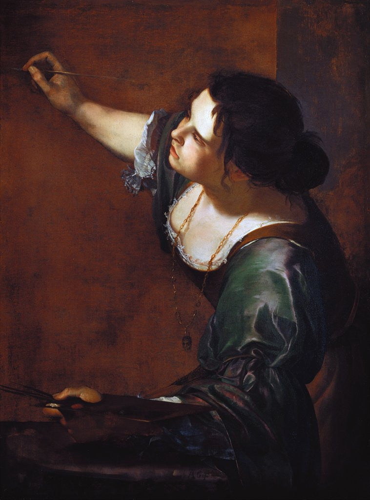 Detail of Self-portrait as the Allegory of Painting by Artemisia Gentileschi