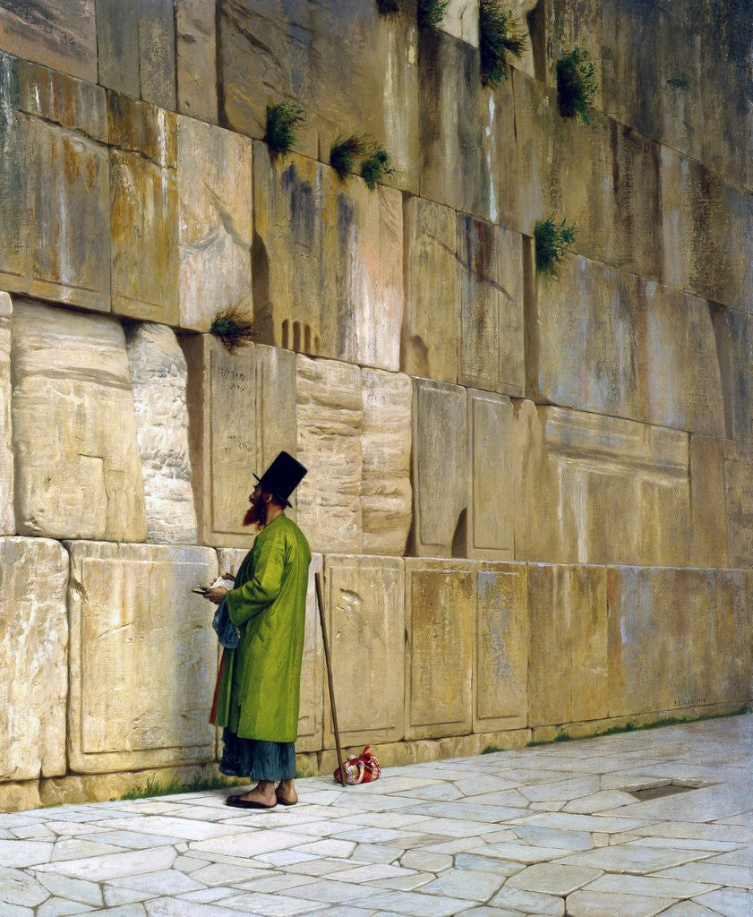 Detail of The Wailing Wall, Jerusalem by Jean-Léon Gérôme