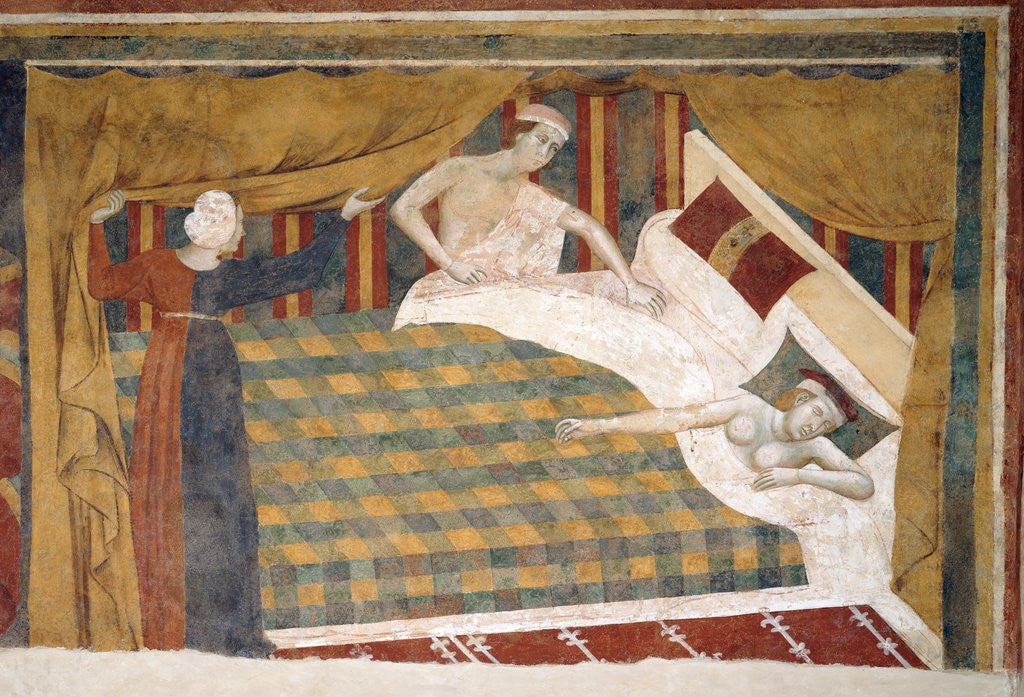 Detail of Married Couple Retires to Their Bed by Memmo di Filippuccio