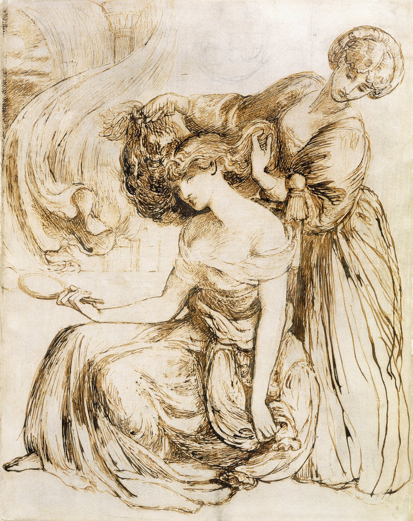 Detail of Study for Desdemona's Death Song: Othello, Act IV, Sc. III by Dante Gabriel Rossetti