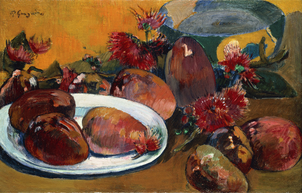 Detail of Still Life with Mangoes by Paul Gauguin