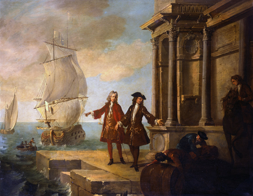 Detail of Europe: European Merchants with Stevedores by Jean-Baptiste Oudry