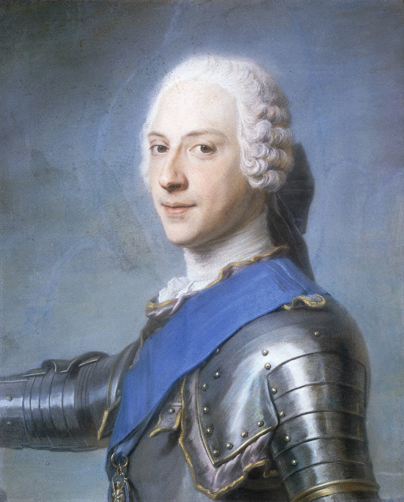 Detail of Portrait of Prince Charles Edward Stuart by Maurice-Quentin de La Tour