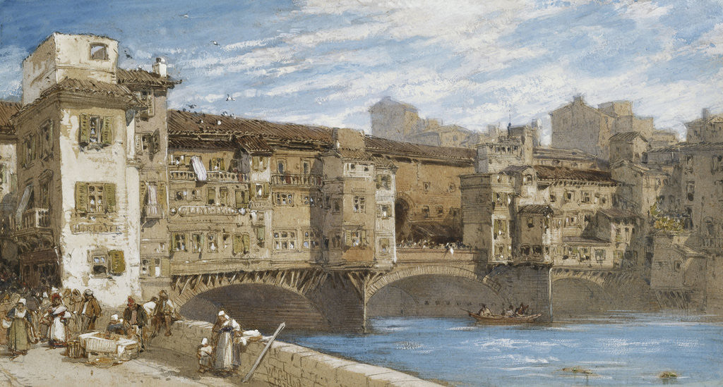Detail of The Ponte Vecchio, Florence by William Callow