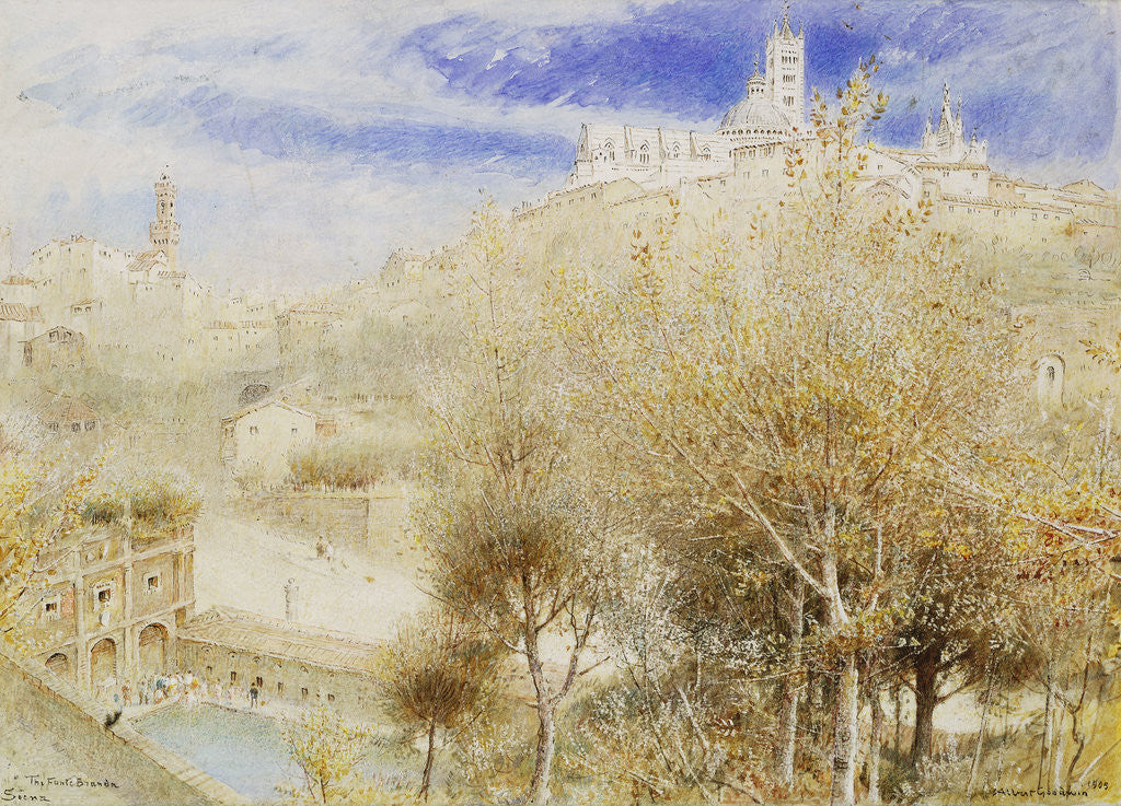 Detail of The Fonte Branda, Siena by Albert Goodwin