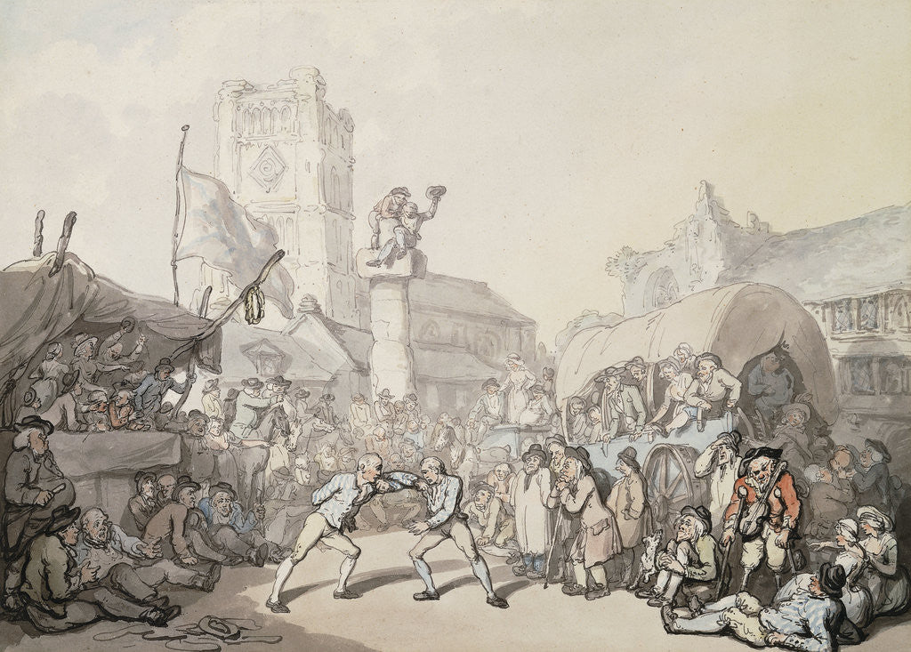 Detail of A Cornish Wrestling Match by Thomas Rowlandson