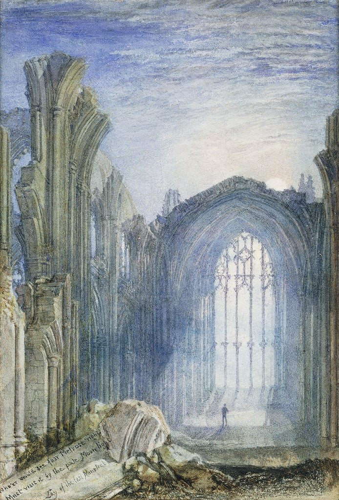 Detail of Melrose Abbey by Joseph Mallord William Turner