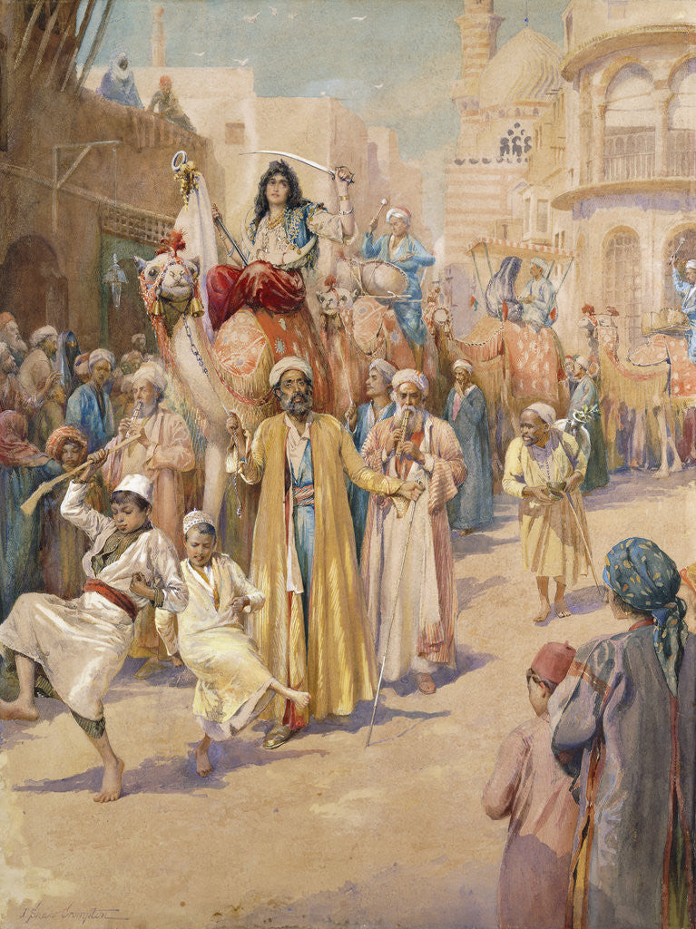 Detail of An Arab Wedding Procession Through Cairo by James Shaw Crompton