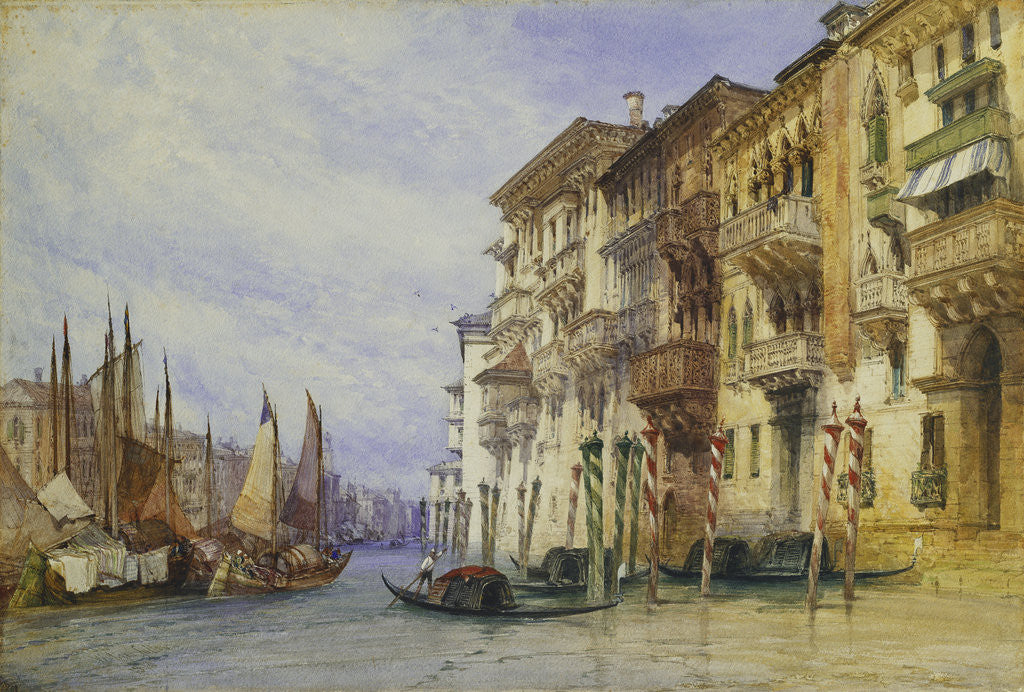 Detail of Palaces Near the Entrance of the Grand Canal, Venice by William Callow