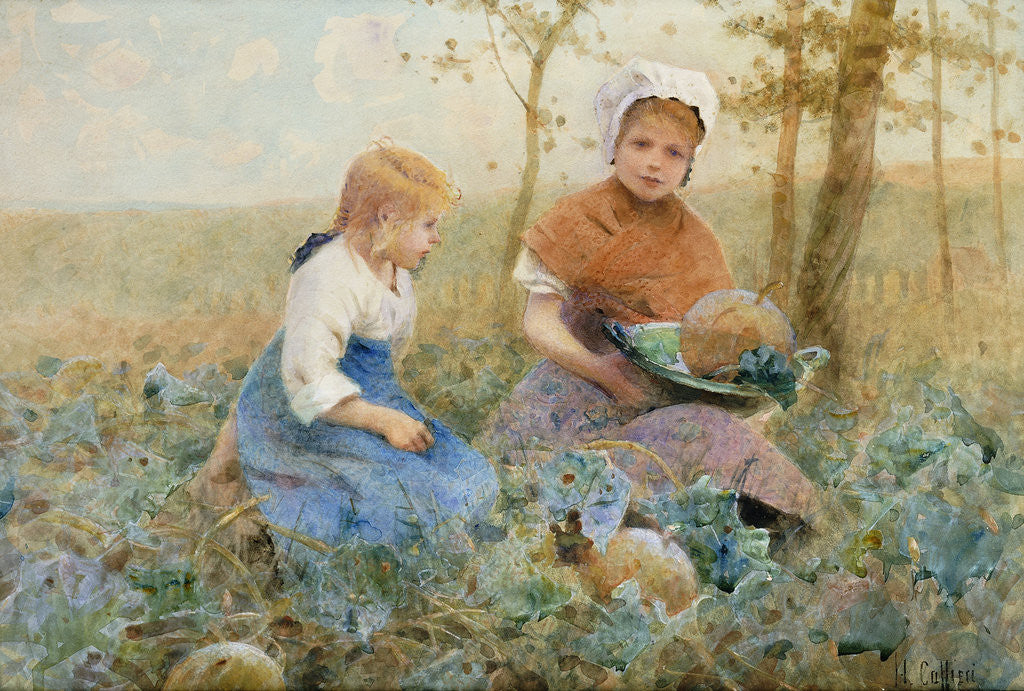 Detail of Gathering Pumpkins by Hector Caffieri