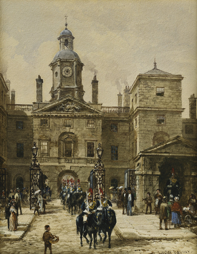 Detail of Horse Guards Parade by Louise Rayner