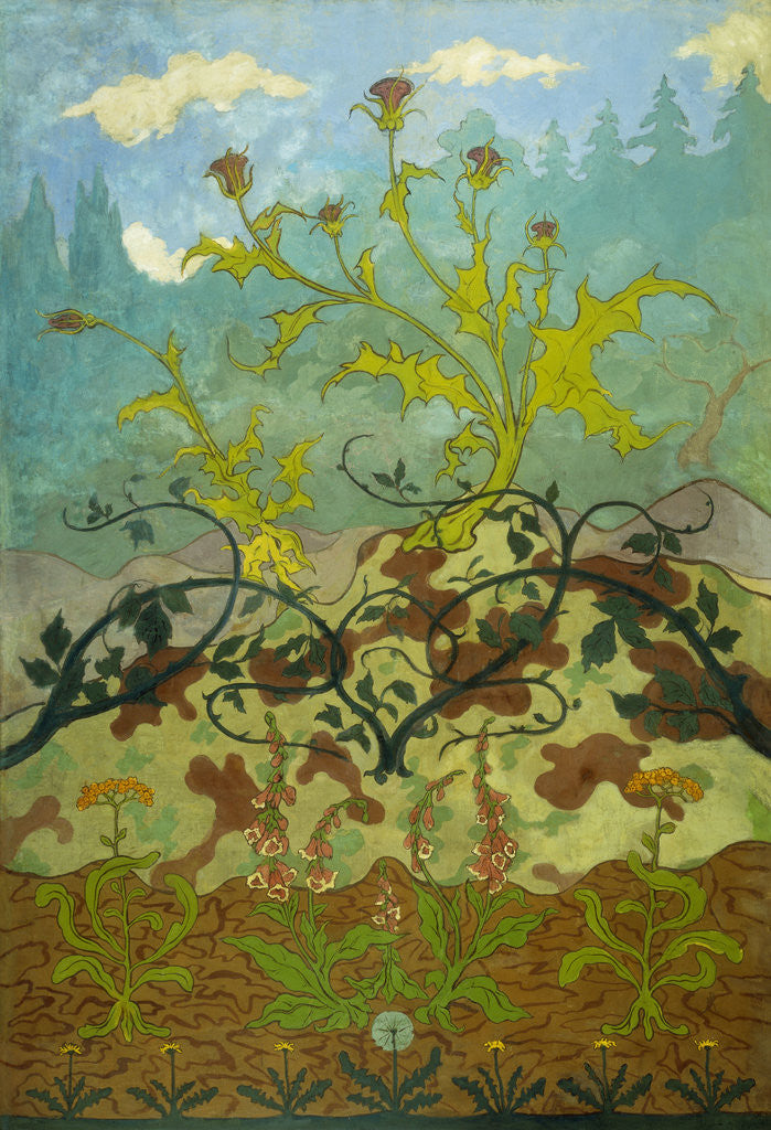 Detail of Thistles and Foxglove by Paul Ranson