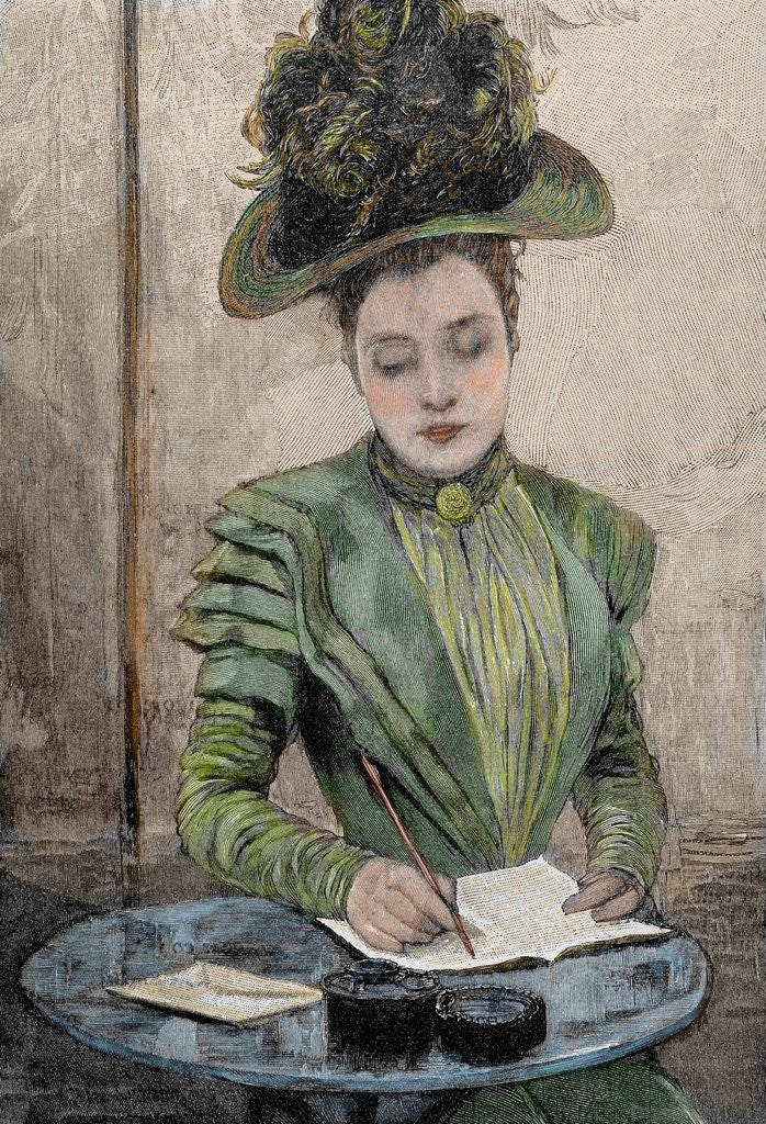 Detail of Lady writing a letter by Anonymous