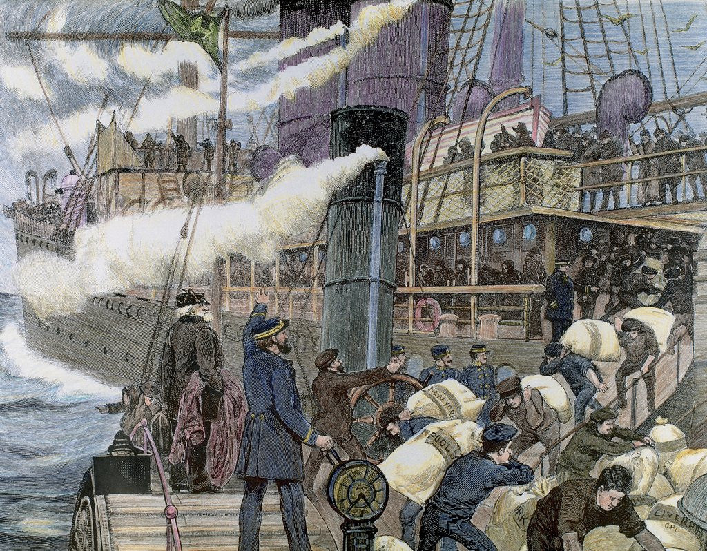 Detail of Boat carrying goods in the port of London by Anonymous