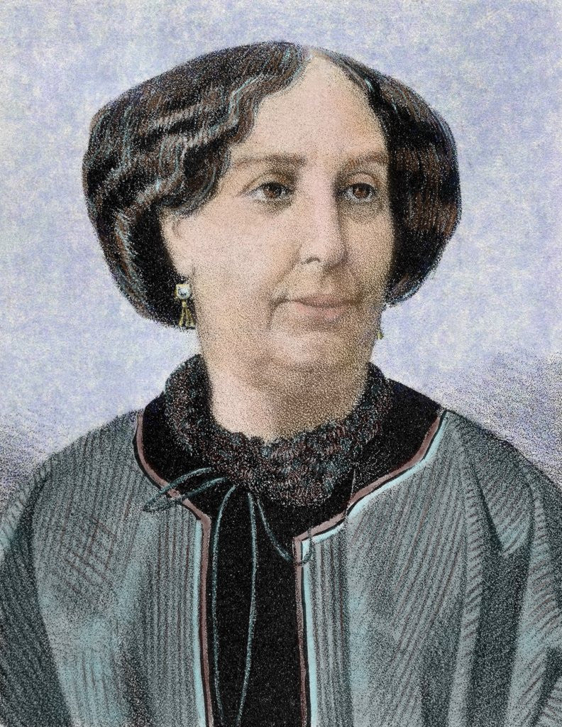 Detail of George Sand (1804-1876) by Anonymous