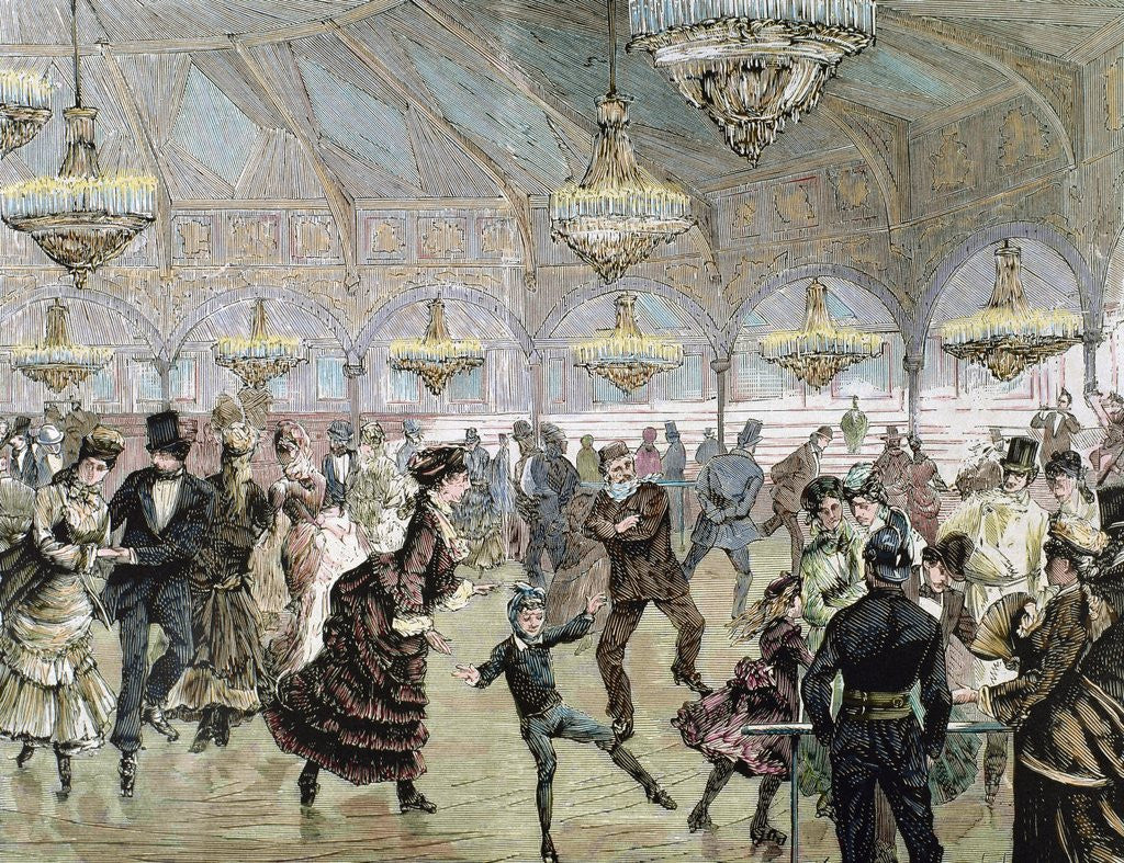 Detail of Circle of skaters in the circus of the Champs Elysees in Paris by Anonymous