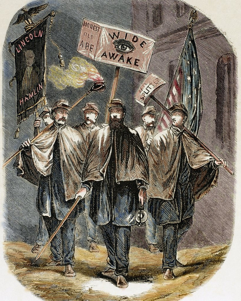 Detail of Supporters of Abraham Lincoln, candidate of the Republican Party by Corbis