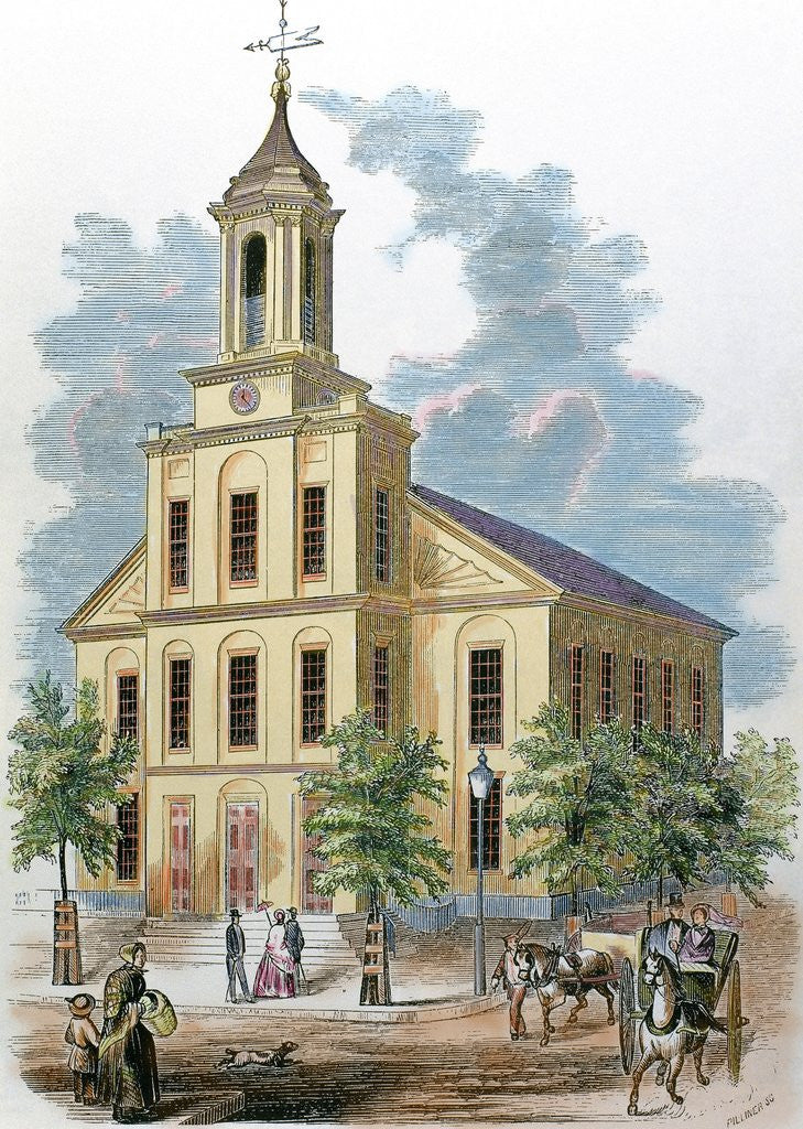 Detail of St. Charles' church in Boston, Massachusetts by Anonymous