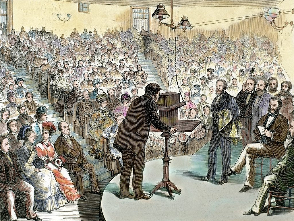 Detail of Experiments on the phone from Dr. Alexander Graham Bell (1847-1922) by Anonymous