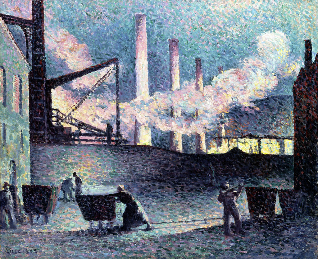 Detail of Factory Chimneys at Couillet by Maximilien Luce