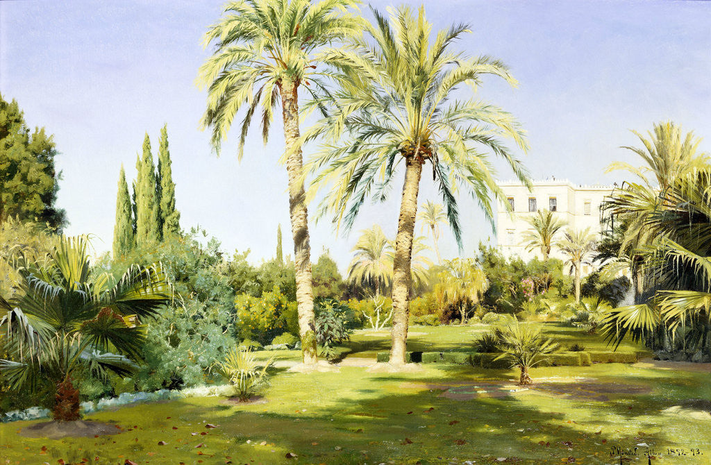 Detail of The Royal Gardens, Athens by Peder Monsted