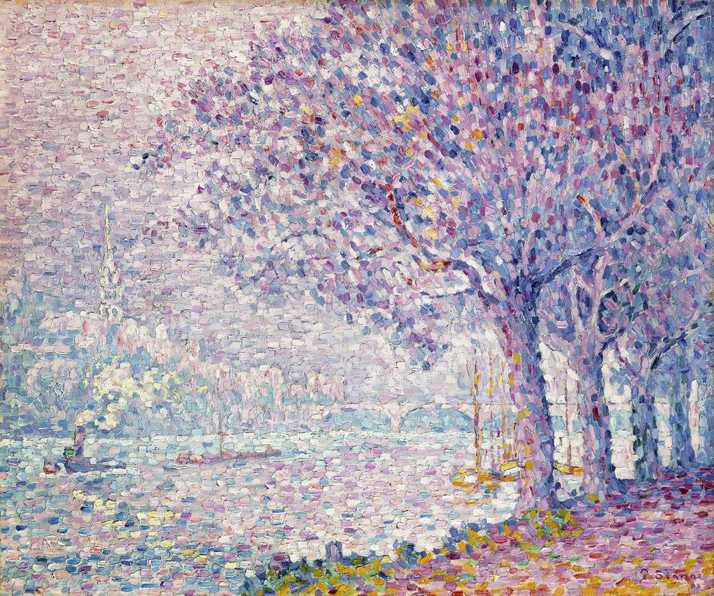 Detail of The Seine at St. Cloud by Paul Signac