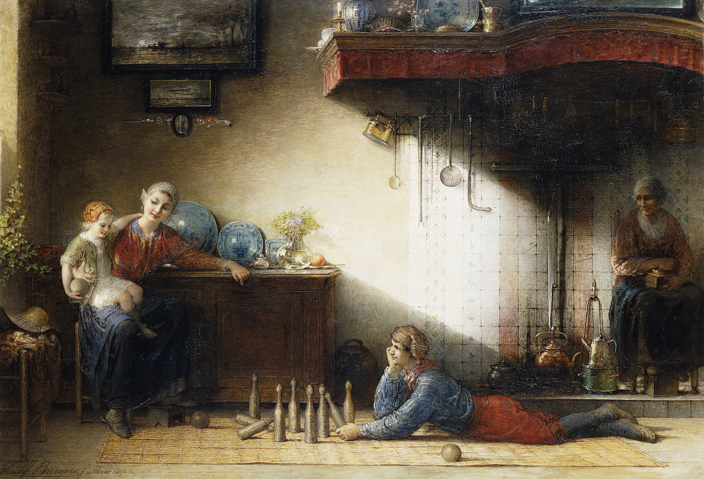 Detail of The Game of Skittles by Hendricus Jacobus Burgers