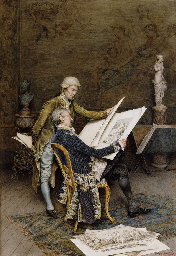 Detail of The Connoisseurs by Giuseppe Signorini