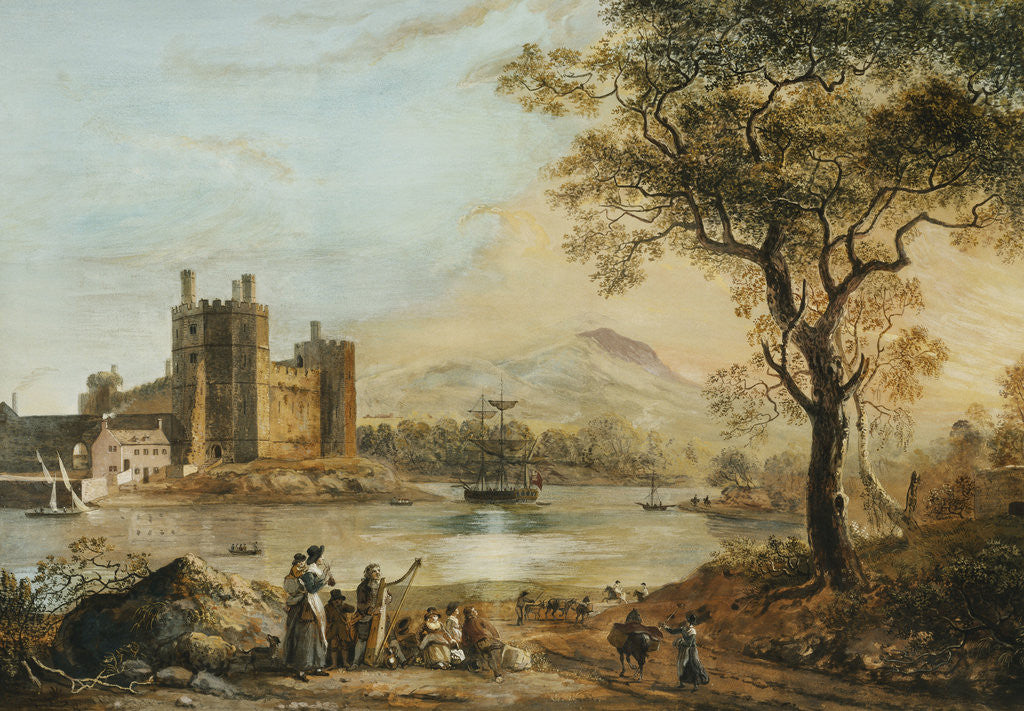 Detail of Caernarvon Castle, with a Harper in the Foreground by Paul Sandby
