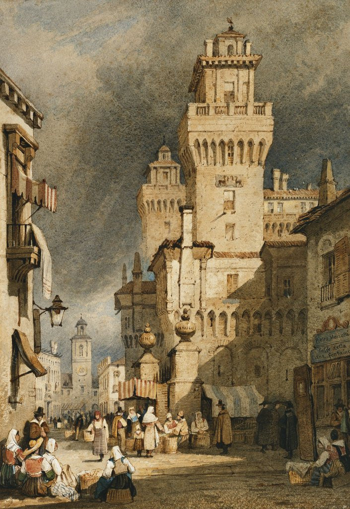 Detail of Ferrara, Italy by Samuel Prout
