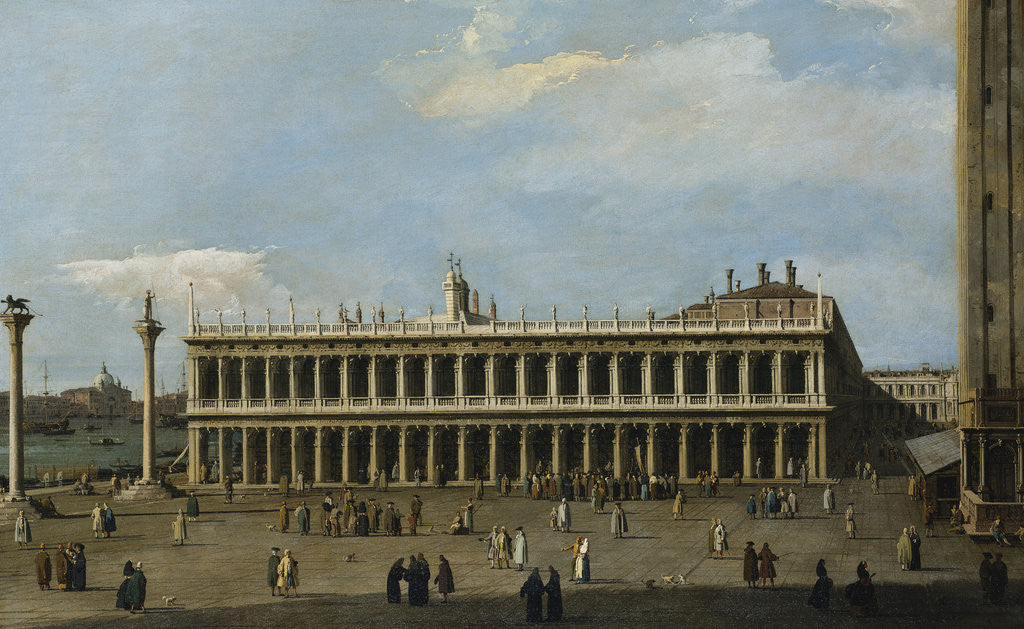 Detail of The Library and the Piazzetta, Venice, from the Doge's Palace by Canaletto