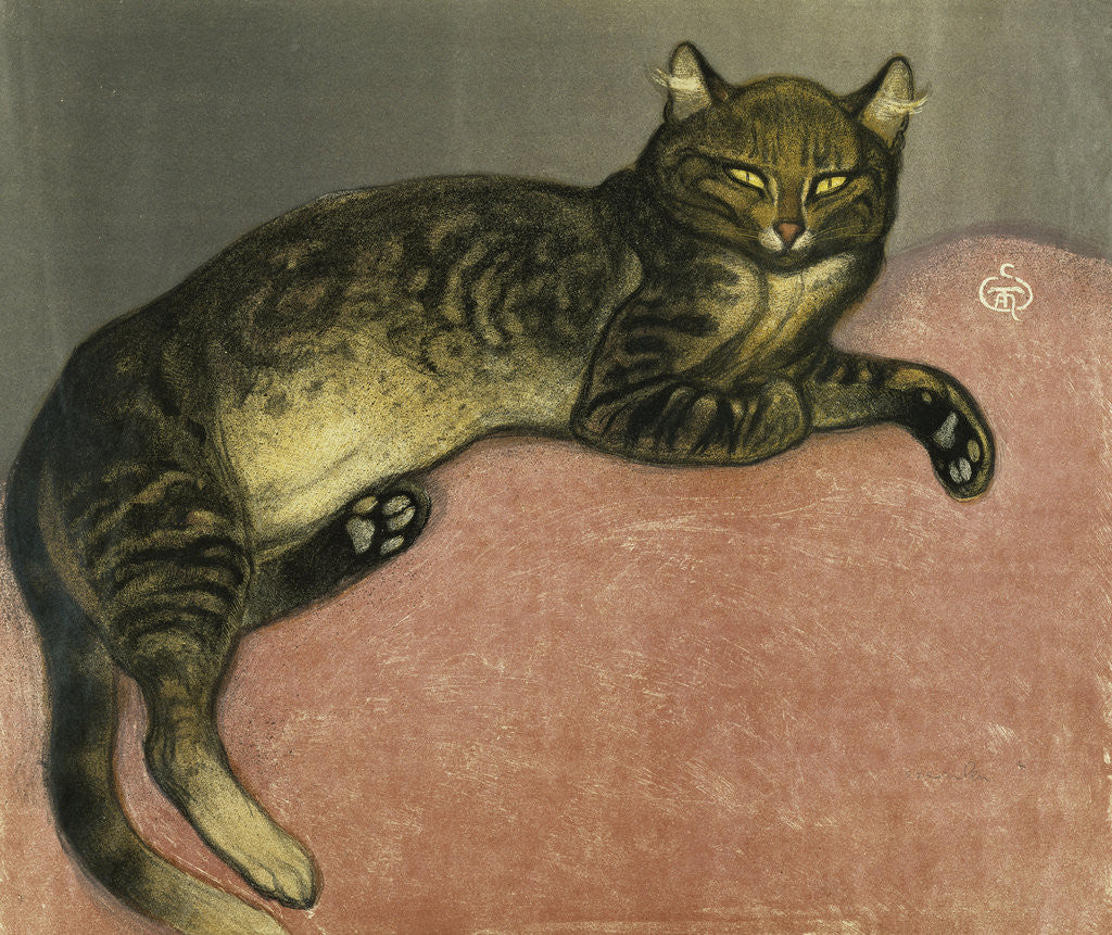 Detail of Summer, Cat on a Railing by Theophile Alexandre Steinlen