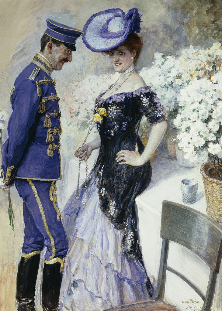 Detail of Flirtation by Oscar Bluhm