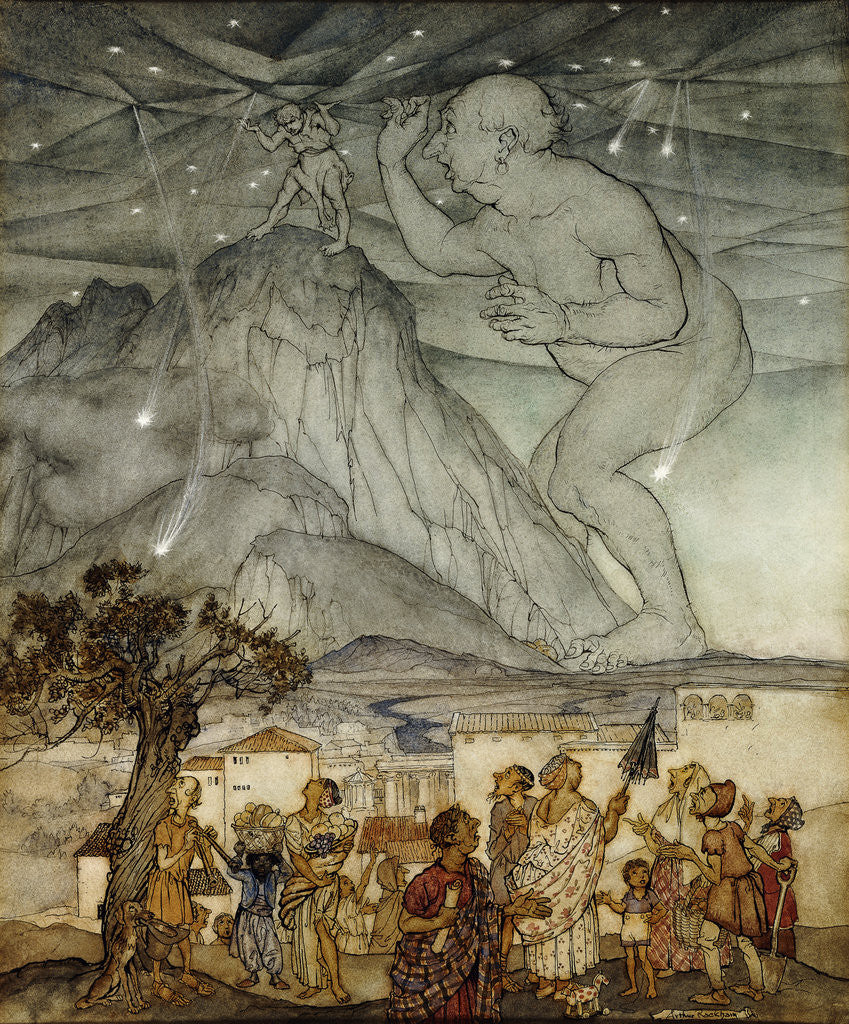 Detail of Hercules Supporting the Sky Instead of Atlas by Arthur Rackham