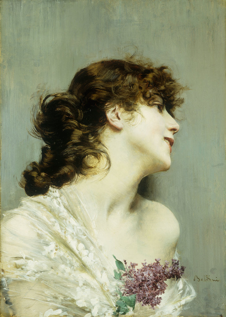 Detail of Profile of a Young Woman by Giovanni Boldini